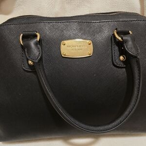 Michael Kors Black Satchel with Gold Accents
